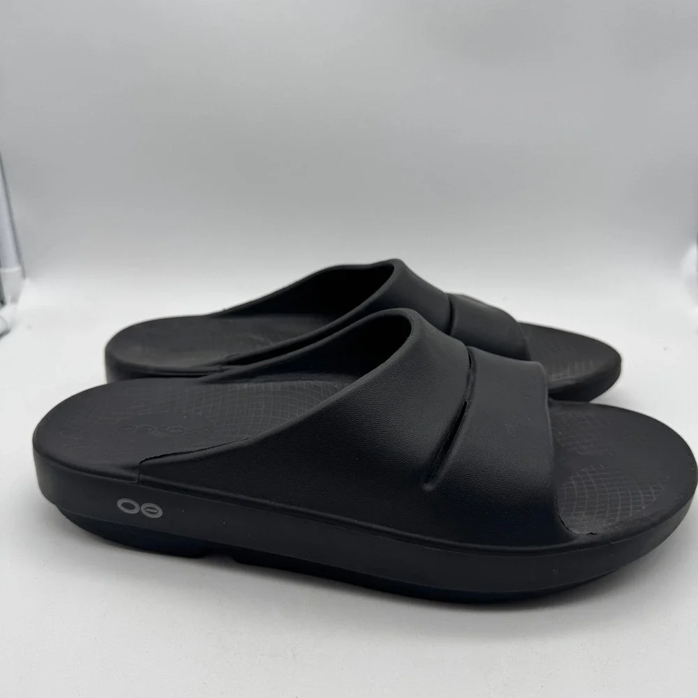 OOFOS OOahh Slide Sandal Mens Black Recovery Comfort Slip‎ On EU 41 M8 W10